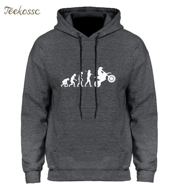 Dirtbike Evolution Motocross Hoodie Hoodies Sweatshirt Men Winter Autumn Hooded Homens Hip Hop Pullovers Crewneck Streetwear