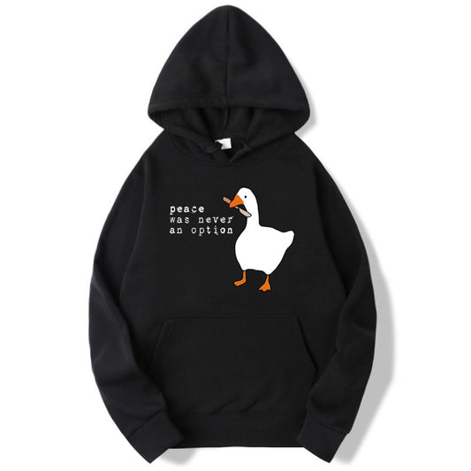 Hoodies Men 2023 Autumn Winter Sudadera Hombre Peace Was Never An Option Goose Hoodie Unisex Hooded For Men Women Sweatshirts