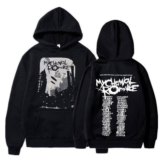 My Chemical Romance Hoodies Men/Womens Black Hoody Parade Punk Emo Rock Sweatshirt Fall Winter Jacket Coat Oversize Clothes Tops