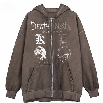 Zipper hoodie death note kawaii direct sale Harajuku y2k jacket undefined undefined kpop long sleeve kawaii clothes women's jack