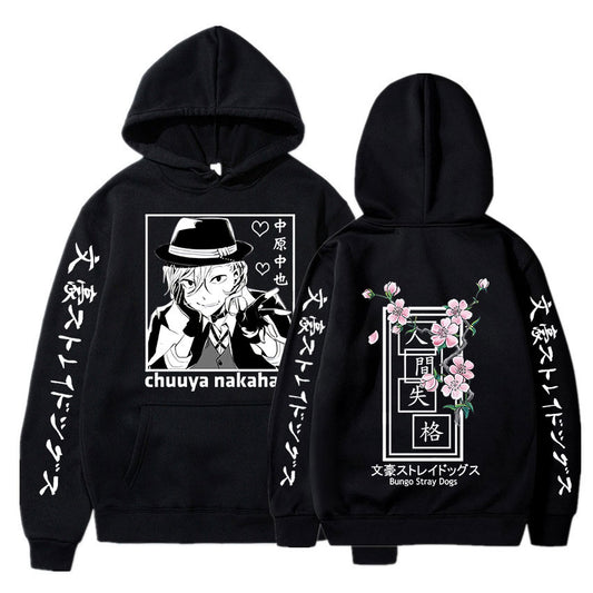 New Anime Bungo Stray Dogs Chuuya Nakahara Pocket Hoodie Autumn Winter Sweatshirt Men Women Hoodies Fleece Keep Warm Pullover