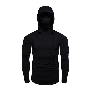 2023 New Men Solid Black Gray Hoodie Long Sleeve Hooded Sweatshirt For Man Sports Fitness Gym Running Casual Pullover Tops