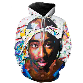 2PAC Hoodies Rapper Tupac 3D Printed Unisex Hooded Sweatshirts Casual Fashion Pop Pullovers Hip Hop Streetwear Tops Coat