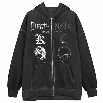 Zipper hoodie death note kawaii direct sale Harajuku y2k jacket undefined undefined kpop long sleeve kawaii clothes women&#39;s jack