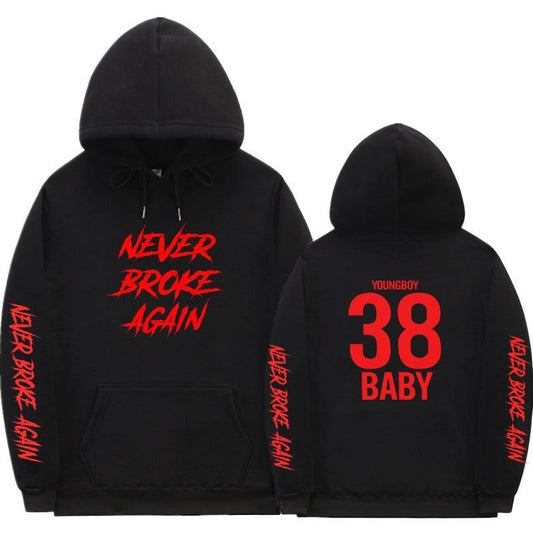 Autumn Winter Hip Hop Hoodie YoungBoy Never Broke Again New Pop Print 38 BABY Hoodies Women Men Streetwear Pullovers Sweatshirt