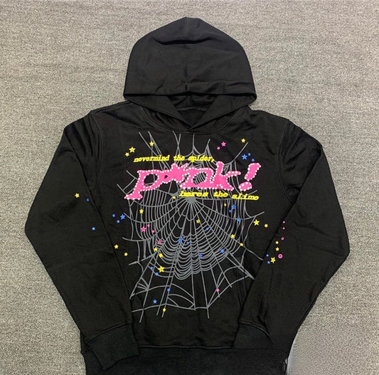 Hip Hop Web Puff Print Sp5der 555555 Hoodie Men Women 1:1 High Quality Young Thug Angel Spider Sweatshirts Heavy Fabric Pullover