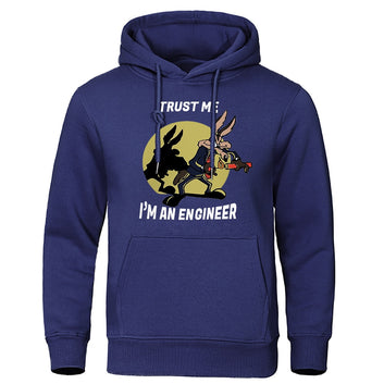 Trust Me Im An Engineer Hoodie For Men Pure Fleece Vintage Clothing Round Neck Engineering Clothes Classic Oversized Pullovers