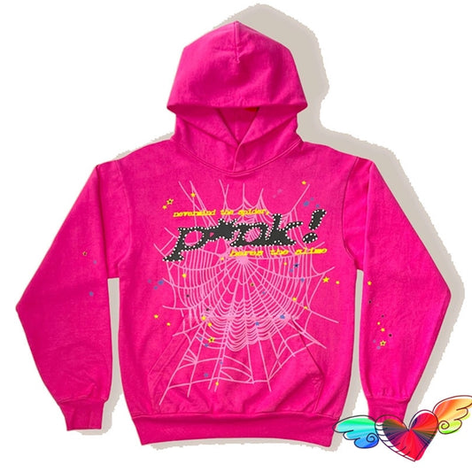 2022 Young Thug Pink Sp5der 555555 Hoodie Men Women 1:1 High Quality Foam Print Spider Web Graphic 555555 Sweatshirts Pullovers