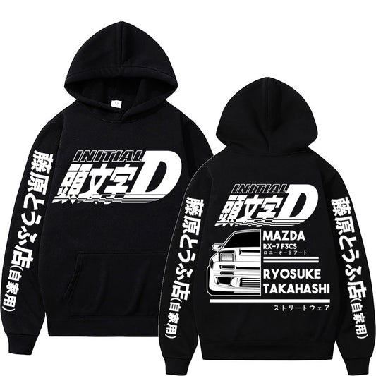 Japan Anime Initial D Graphic Print Hoodie Regular Unisex Fashion Loose Hoodies Men Women Clothes Cosplay Cool Ae86 Sweatshirt