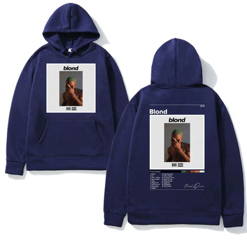 Blond Frank Ocean Hip Hop Oversized Hoodie Fashion Double-sided Print Sweatshirt Men's Streetwear Black Fleece Pullover Hoodies