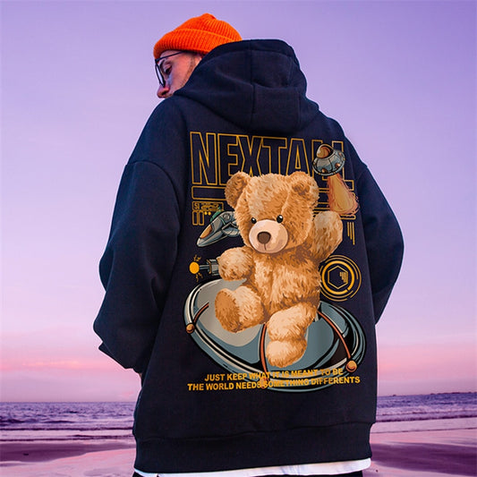 Autumn Men Hip Hop Bear Graphic Hoodie 2022 Cartoon Casual Oversized Hoodies Streetwear Fashion Sweatshirts Japanese y2k Clothes