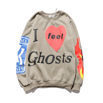 2020 LUCKY ME I SEE GHOST Hoodie Men Women FEEL Kanye West Kid Cudi Hoodies Kids See Ghost Sweatshirts Foam Print Pullovers