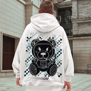 Meteor Bear Graphic Hoodies Oversized Men&#39;s Streetwear Hooded Sweatshirt Male Harajuku Fashion Pullover Hoodie y2k Clothes