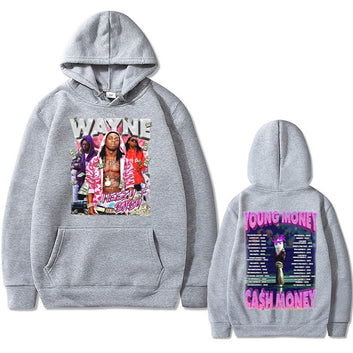 Rapper Lil Wayne Young Money Gash Momny Graphic Hoodie Man Vintage Fashion Streetwear Men Women Oversized Sweatshirt Pullover