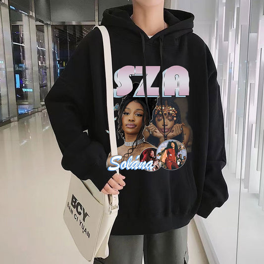 90s Rapper SZA Good Days Graphic Print Black Men Punk Hoodies Oversize Men Vintage Sweatshirt Streetwear Couples Tracksuit