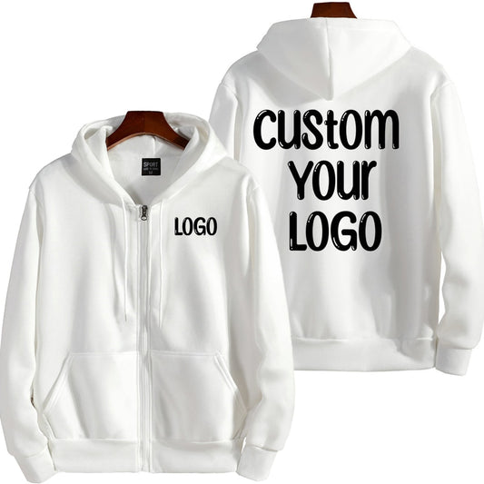 Custom Your Logo Zipper Hoodies Women/Men Fashion Long Sleeve Hooded Sweatshirt Hot Sale Casual Autumn Winter Sportwear Clothes