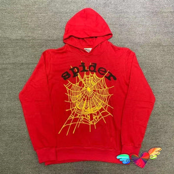 Khaki Young Thug Spider Hoodie 2022 Men Women 1:1 White Foam Print Red Cobweb Sp5der Hoodie Hip Hop 555555 Pullovers Sweatshirts