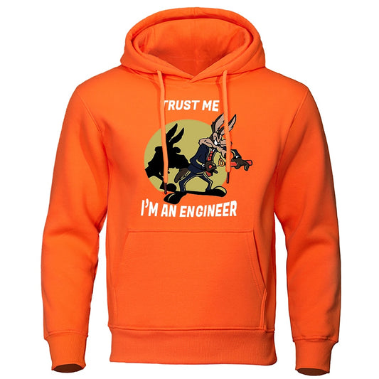 Trust Me Im An Engineer Hoodie For Men Pure Fleece Vintage Clothing Round Neck Engineering Clothes Classic Oversized Pullovers