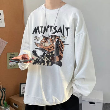 Men Women Sweatshirts  Long Sleeve Anime Cat Cartoon Pullover Streetwear 2022 Autumn Winter Fashion Harajuku Oversized Hoodies