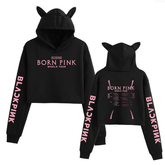 Born Pink Gift Student Hoodie Girl's Fashion Kpop Long Sleeve Tops