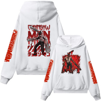 Anime Chainsaw Man Hoodie Denji Print Harajuku Hip Hop Man Woman Streetwear