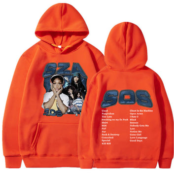 Singer SZA Music Album SOS Graphic Hoodie Men Women Fashion Vintage Oversize Hoodies Hip Hop Harajuku Sweatshirts Streetwear