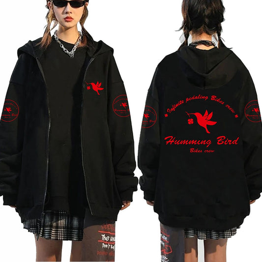 Anime Wind Breaker Hoodie Pullovers Tops Fashion Loose Zipper Unisex