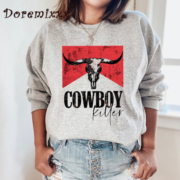 Cowboy Killer Hoodies Sweatshirts Woman Fashion Women&#39;s O Neck Long-Sleeve Hooded Sweatshirt Brand Hoody Casual Tops Pullover