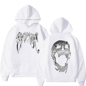 Vintage Revenge Skull Graphic Print Hoodie Streetwear Hip Hop Rap Chief Keef Sweatshirts Men Women Fashion Fleece Loose Hoodies