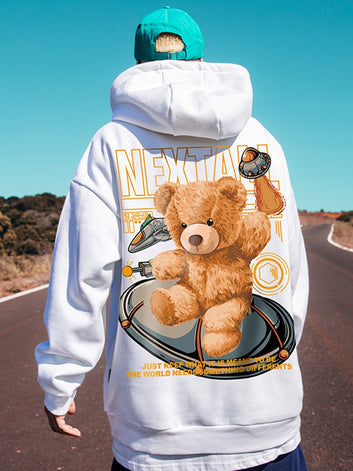 Autumn Men Hip Hop Bear Graphic Hoodie 2022 Cartoon Casual Oversized Hoodies Streetwear Fashion Sweatshirts Japanese y2k Clothes