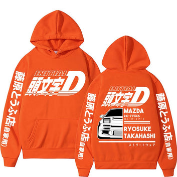 Japan Anime Initial D Graphic Print Hoodie Regular Unisex Fashion Loose Hoodies Men Women Clothes Cosplay Cool Ae86 Sweatshirt