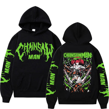 Japanese Anime Chainsaw Man Hoodie Denji Print Hoodies Makima Graphic Sweatshirt Manga Harajuku Men Women Oversized Streetwear