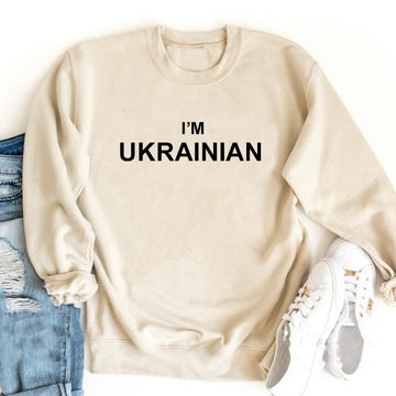 I&#39;m Ukrainian Hoodie Sweatshirts Pullover Print Crewneck Sweatshirt Ukraine Zelensky Hooded Autumn Coats Sweats Streetwear