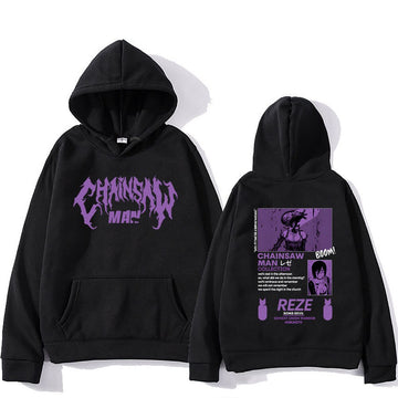 Anime Chainsaw Man Reze Print Hoodie Manga Long Sleeve Kids Sweatshirt Gilrs Casual Pullovers Autumn Winter Tops Boys Clothes