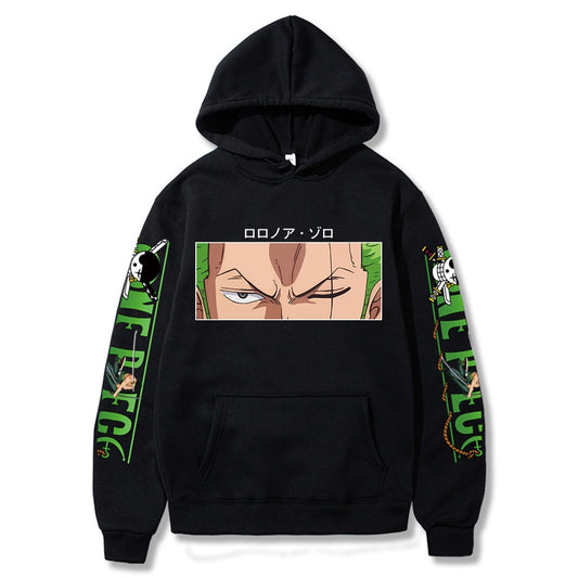 Hot Roronoa Zoro Print Hoodies Men Women Pattern Anime Sweatshirts Hoodie Pockets Streetwear Clothes Harajuku