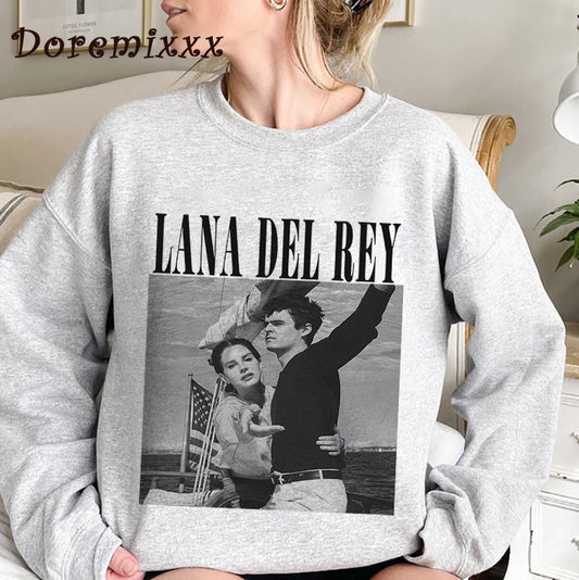 Lana Del Rey Ldr Sailing Tan Vintage Unisex Hoodie Lust for Life Tour Music Album Men Women Sweatshirts Male Streetwear Pullover