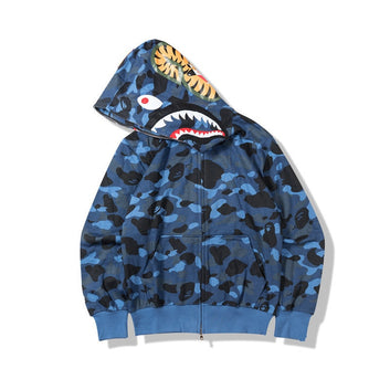 Hot sale Shark Head 3D Digital Camouflage Print Hoodie Hip Hop Fashion Hooded Zipper Cosplay Perimeter Men Women New Streetwear