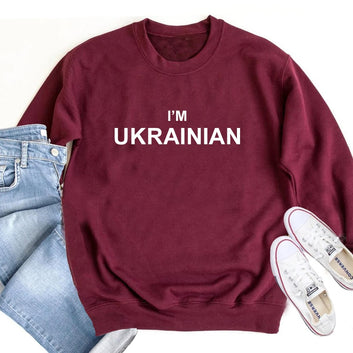 I'm Ukrainian Hoodie Sweatshirts Pullover Print Crewneck Sweatshirt Ukraine Zelensky Hooded Autumn Coats Sweats Streetwear