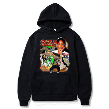 SZA Good Days Graphics Hoodies Hip Hop Rapper 90s Vintage Sweatshirts Korean Men Women Black Oversized Hoodie Streetwear